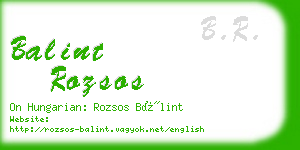 balint rozsos business card